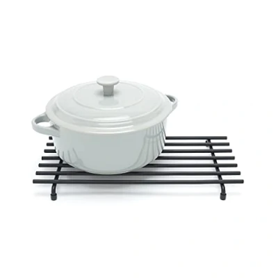 Image of simplywire Trivet Heat Resistant Kitchen Worktop Protector Large Black