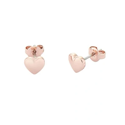 Image of Ted Baker Harly Tiny Heart Stud Earrings For Women (Rose Gold)