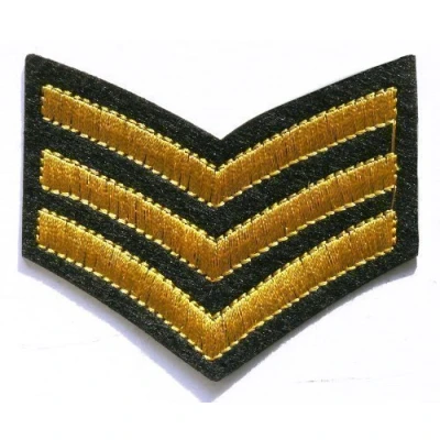 Image of Fat catz copy Gold Sergeant Stripes Patch Badge Fancy Dress Applique