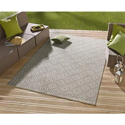 Image of NORTHRUGS Indoor and Outdoor Rug Chequered Grey 160 x 230 cm
