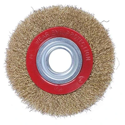 Image of LIVASH Wire Brush Wheel for Bench Grinder Polish + Reducers Adaptor Rings,6inch 150Mm