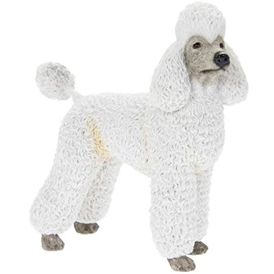 Image of The Leonardo Collection Large White Poodle By Dog Studies Ornaments, Resin, H15cm