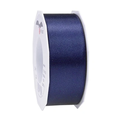 Image of Präsent Satin Ribbon Dark Blue 40 mm width, 25 m length