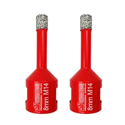 Image of SHDIATOOL Dry Diamond Drill Core Bit 2pk Diameter 8mm Vacuum Brazed Drilling Porcelain Tile Granite Marble