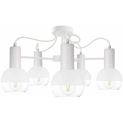 Image of Arne Multi Arm Semi Flush Ceiling Light White, 60cm, 5x E27