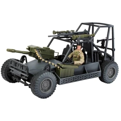 Image of WORLD PEACEKEEPERS from Peterkin 24cm Military Buggy with Weapons and Articulated Figures 1:18 Scale Action &amp; Accessories Ages 3+
