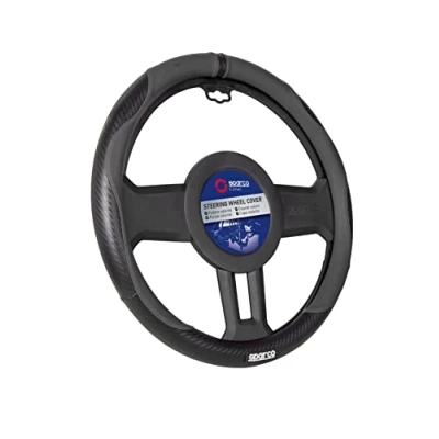 Image of SPARCO SPCS128BK Steering Wheel Cover PVC plus Rubber, Black