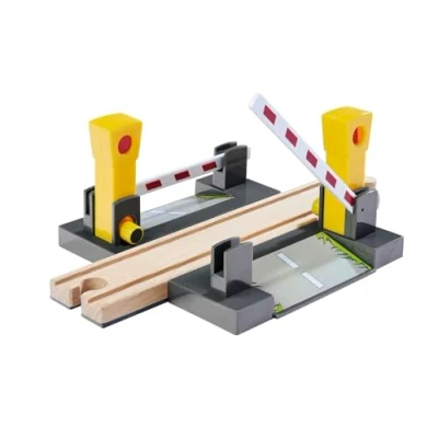 Image of Eichhorn 100006500 Railway Crossing, 4 Pieces, FSC Certified Beech Wood, Can Be Installed with Other Rail Systems