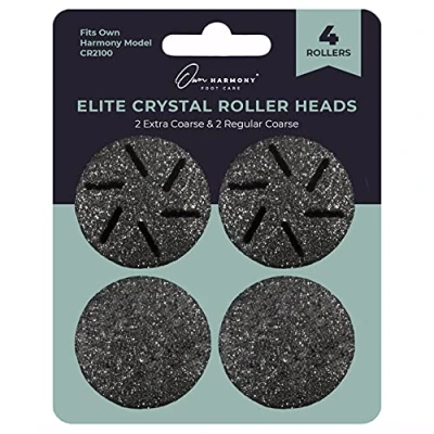 Image of Own Harmony Refill Rollers: Best Fit for Electric Callus Remover Model CR2100 Pedicure Tools Professional Foot Care Smooth Feet Refills 4 Pack Replacement Heads (2 Regular and 2 Extra Coarse)