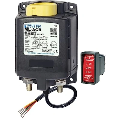 Image of Blue Sea Systems 7622 ML ACR 12V DC 500A Automatic Charging Relay with Manual Control, Gray