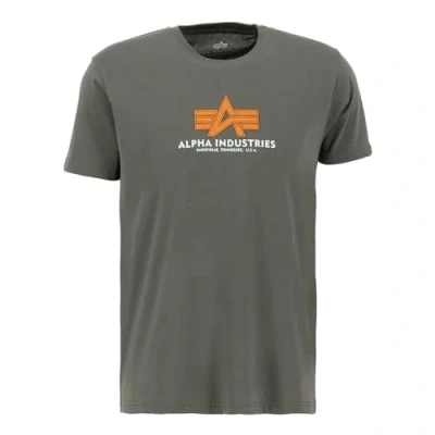 Image of Alpha Industries Basic T Rubber Shirt for Men, Dark Olive, S