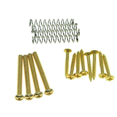 Image of Metric Thread Humbucker Pickup Height Screws Ring Surround Frame Mounting Springs for Epiphone SG Import Pickups Gold