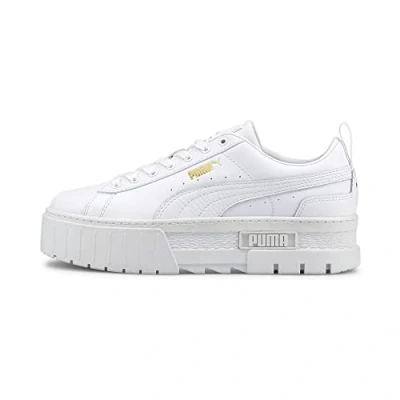 Image of Puma Mayze Classic Womens Trainers White Leather Size UK 5