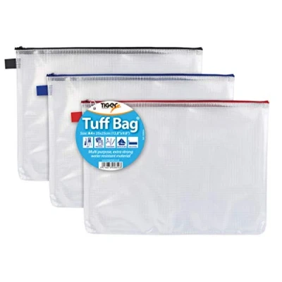 Image of A4+ Foolscap Tuff Bag Heavy Duty Strong Waterproof Storage Zip Wallet Case