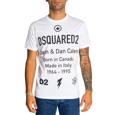 Image of Dsquared2 Mens T Shirt Black 321644 White Size 2XL