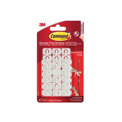 Image of Command White Decorating Clips (Pack 20) COM17026