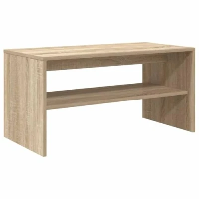 Image of vidaXL TV Cabinet/Coffee Table Sonoma Oak, Engineered Wood, 80x40x40 cm, Modern Style, Living Room Media Console with Ample Storage