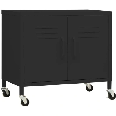 Image of vidaXL Storage Cabinet Black 60x35x56 cm Steel