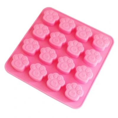 Image of Selecto Bake Paw Silicone Molds, 16 Cavity Chocolate Mould Dog Reusable Puppy Cat Ice Cube Moulds DIY Baking Tools for Pudding Cupcakes Jelly Candy Soap
