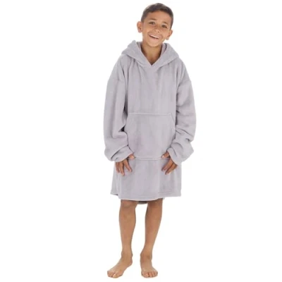 Image of Undercover Kids Plain Oversized Fleece Hoodie 18C867 Grey