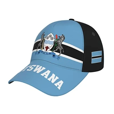 Image of RFSHOP Botswana Flag Botswanian Baseball Cap Full Print Adult Men Hat Patriotism Supporter Soccer Caps Black