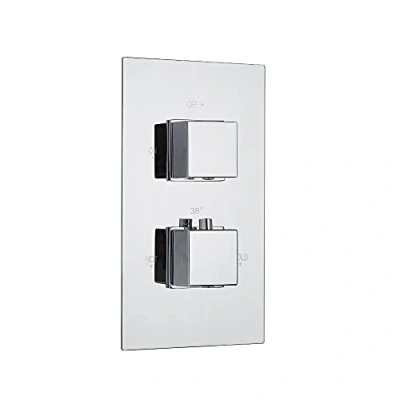 Image of Milano Arvo Modern 1 Outlet Twin Thermostatic Concealed Mixer Shower Valve Chrome