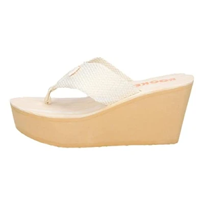 Image of Rocket Dog Women&#039;s Diver Flip Flops, Off White Double Cream, 5 UK
