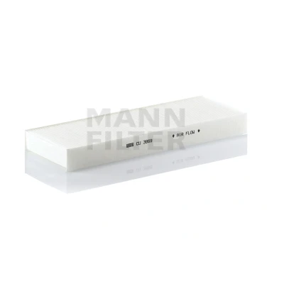 Image of 0008301118, 9308350147, A0008301118, A9308350147 Pollen Filter MANN CU 3869 Particulate 381mm 134mm 38mm MERCEDES BENZ: ACTROS MP4 / MP5