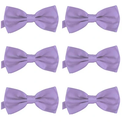 Image of DonDon Set of 6 Men’s bow tie 4.72 x 2.36 12 cm already tied and completely adjustable Lilac