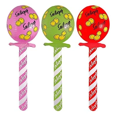 Image of Henbrandt INFLATABLE LOLLIPOP 72CM KIDS FUN PARTY NOVELTY ACCESSORY COLOURS NEW