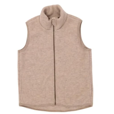 Image of Engel, Women&#039;s Fleece Vest with Zip, 100% Wool (Merino, kbT), sand, 34 36