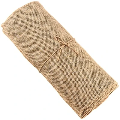 Image of PINGEUI Hessian Jute Roll, 10m x 30cm Fabric Table Cloth, Roll for Craft Wedding Party Runner Rustic Decoration