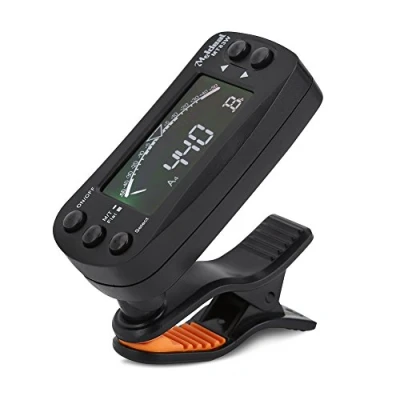 Image of Bnineteenteam Guitar Tuner Clip On 2 in 1 Metronome Digital Electronic Acoustic with LCD Display for Bass Violin Ukulele Regulator Musical Instrument Accessories