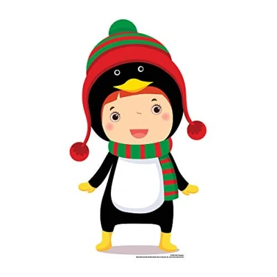Image of Star Cutouts Ltd SC989 Mini Penguin Cardboard Cutout/Stand Up/Standee Perfect for Children&#039;s Christmas Decorations, Parties and Events Height 87cm, Multicolour