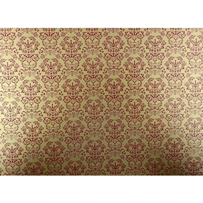Image of Melody Jane Dolls House Renaissance Red on Gold Miniature Print 1:12 Scale Wallpaper