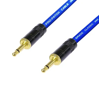 Image of AV Link Cable. 3.5mm Mono Mini Jack to Lead. Audio Data DC (15m, Blue)