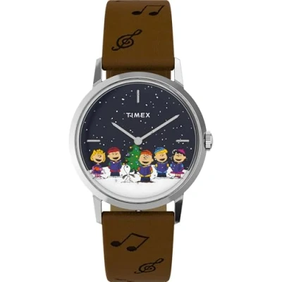 Image of Timex Unisex&#039;s Analogue Mechanical Hand Wind Watch with Leather Strap TW2W47200