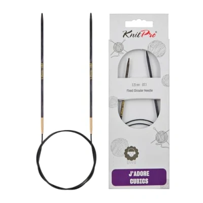 Image of KnitPro J&#039;Adore Cubics Knit Pins Circular Fixed Knitting Needles 100cm x 3.25mm, 26 1912105014, Purple