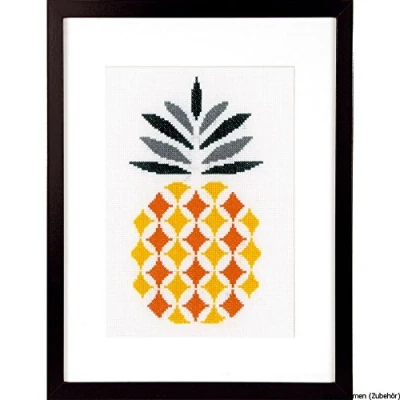 Image of Vervaco Counted Cross Stitch Kit: Pineapple, Acrylic, NA, 16 x 26cm
