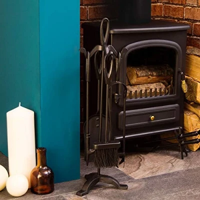 Image of Fire Vida Buxton Companion Set, Metal, Black, 5 Piece