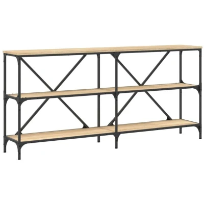 Image of Console Table Sonoma Oak 160x30x75 cm Engineered Wood and Iron vidaXL