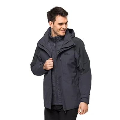 Image of Jack Wolfskin Romberg 3In1 Jacket, Ebony, XXL Men&#039;s