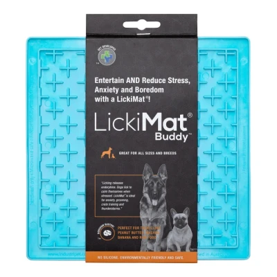 Image of LickiMat Classic Buddy, Dog Feeding Mat for Boredom and Anxiety Relief, Ideal Food, Treats, Yoghurt or Peanut Butter, Lick Mats, Fun Alternative to a Slow Feeder Bowl, Yellow