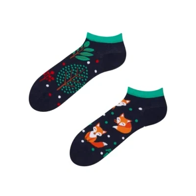 Image of Dedoles Unisex Socks for Women, Men &amp; Kids Cotton Funny Designs Football Bicycle Horses Plants Firefighter Gift Mismatched, Design: Night Fox, Colour: Green, Size: 5 7.5 W / 6 8 M UK