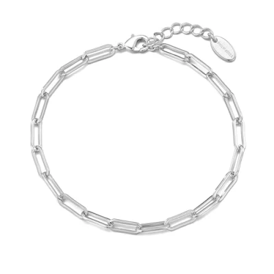 Image of Philip Jones Silver Plated Small Link Paperclip Bracelet