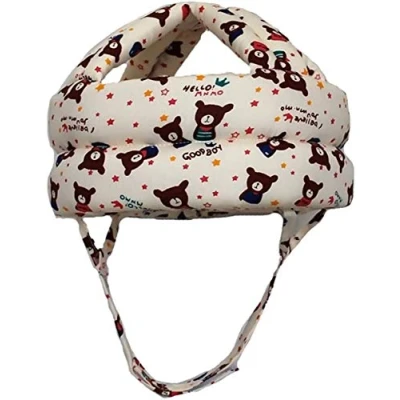 Image of AOOPOO Baby Safety Helmet, Adjustable Toddler Protective Cap, Soft Helmet Infant Anti Fall Collision Head Protection Hats for Learning to Climb and Walk (Beige Bear)