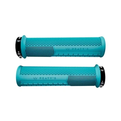 Image of Peaty&#039;s Monarch Grips Blue/Knurl/Thin Race Control, Durable, Ergonomic Finger Bars, Comfort Thumb Pad, All Day Riding, Weather &amp; Terrain, MTB Enduro Downhill Ebike Mountain Bike