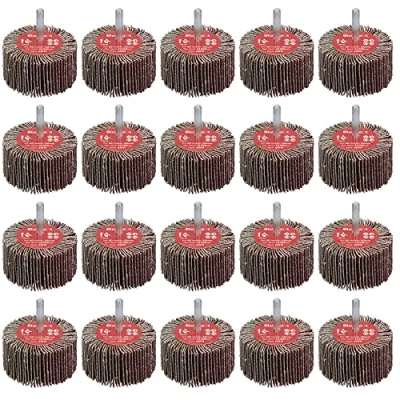 Image of 60 Grit 60mm Flap Wheel Disc Abrasive Sanding Pads for Drills 6mm Shank 20pc