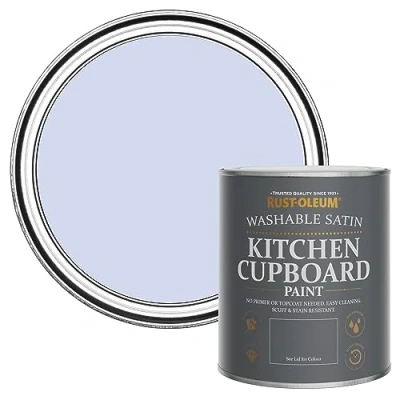Image of Rust Oleum Purple Scrubbable Kitchen Cupboard Paint in Satin Finish Be My Mermaid 750ml