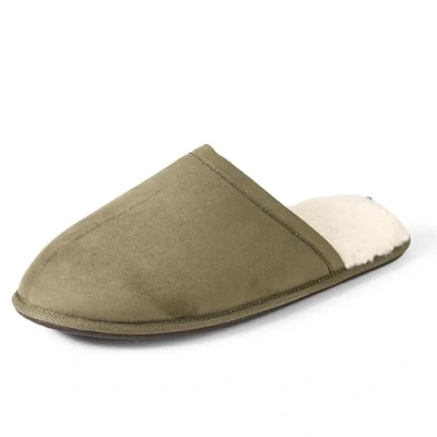 Image of Amazon Essentials Men&#039;s Cosy Slipper, Dark Olive Microsuede, 6 UK